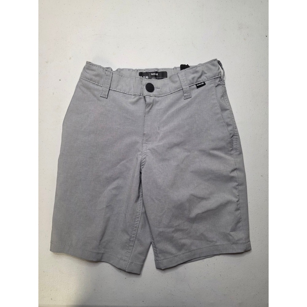 Hurley Boys Heather Grey Chino Walk Shorts Size S 7/8 Adjustable Waist